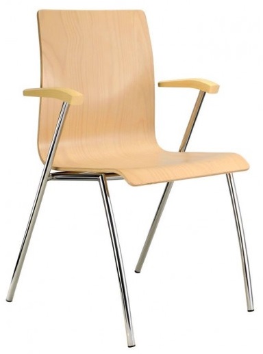 konferenčná stolička IBIS drevená s opierkami 