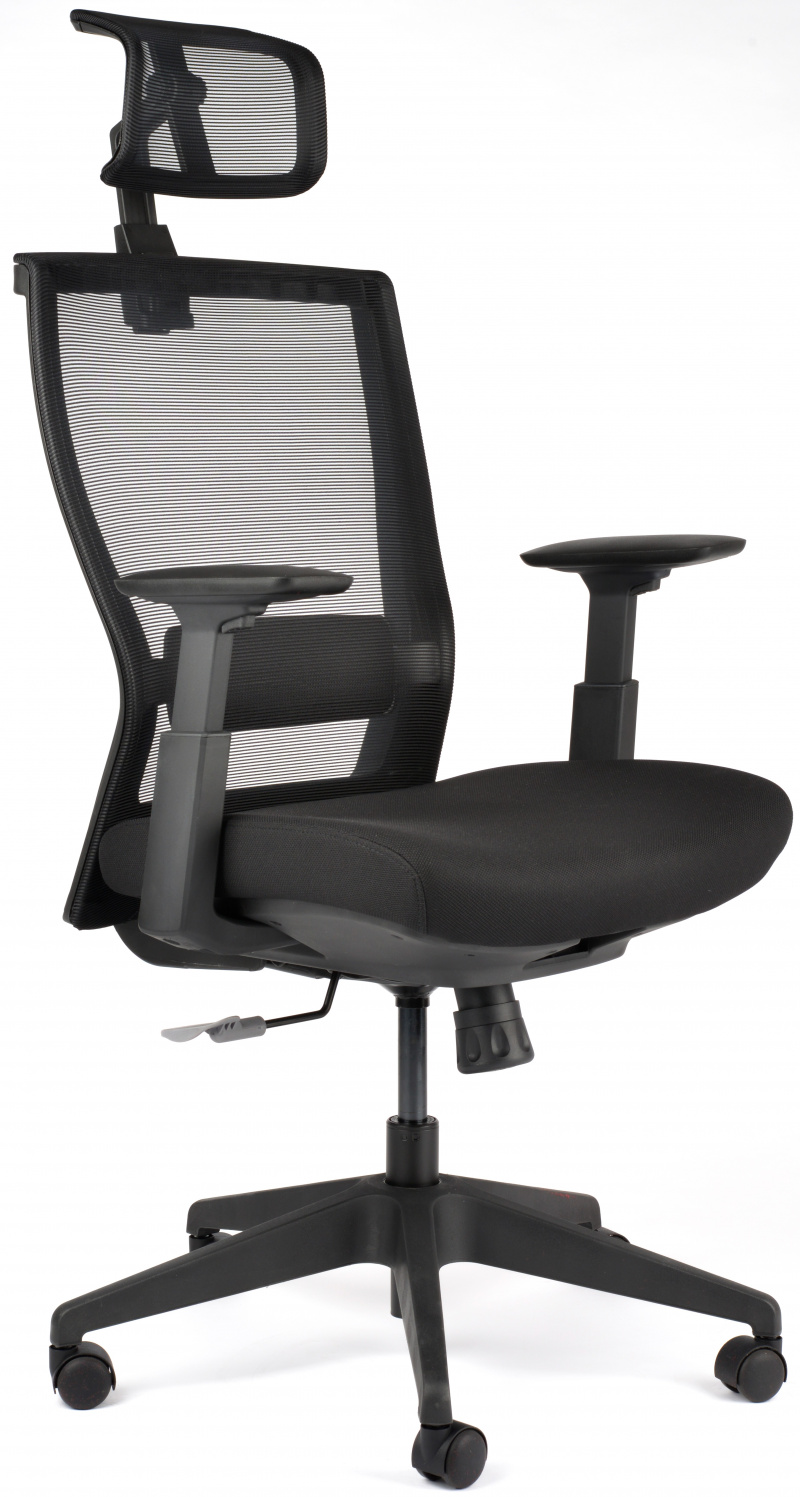 židle MOTOSTUHL M5 černý plast, látka černá+černá