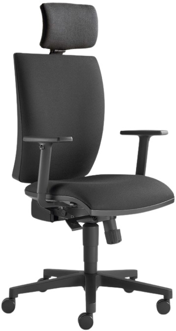 Kancelářská židle LYRA 207-SY, černá, hlavová opěrka