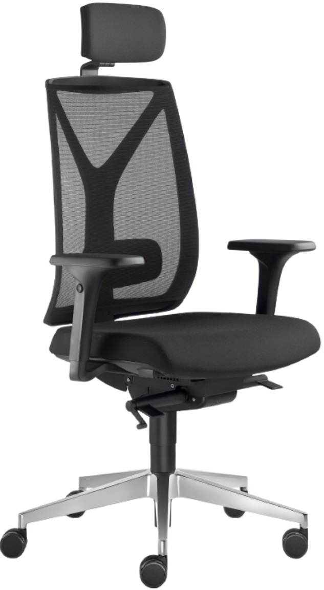 Kancelářská židle LEAF 503-SYS, s podhlavníkem, posuv sedáku, černá skladová