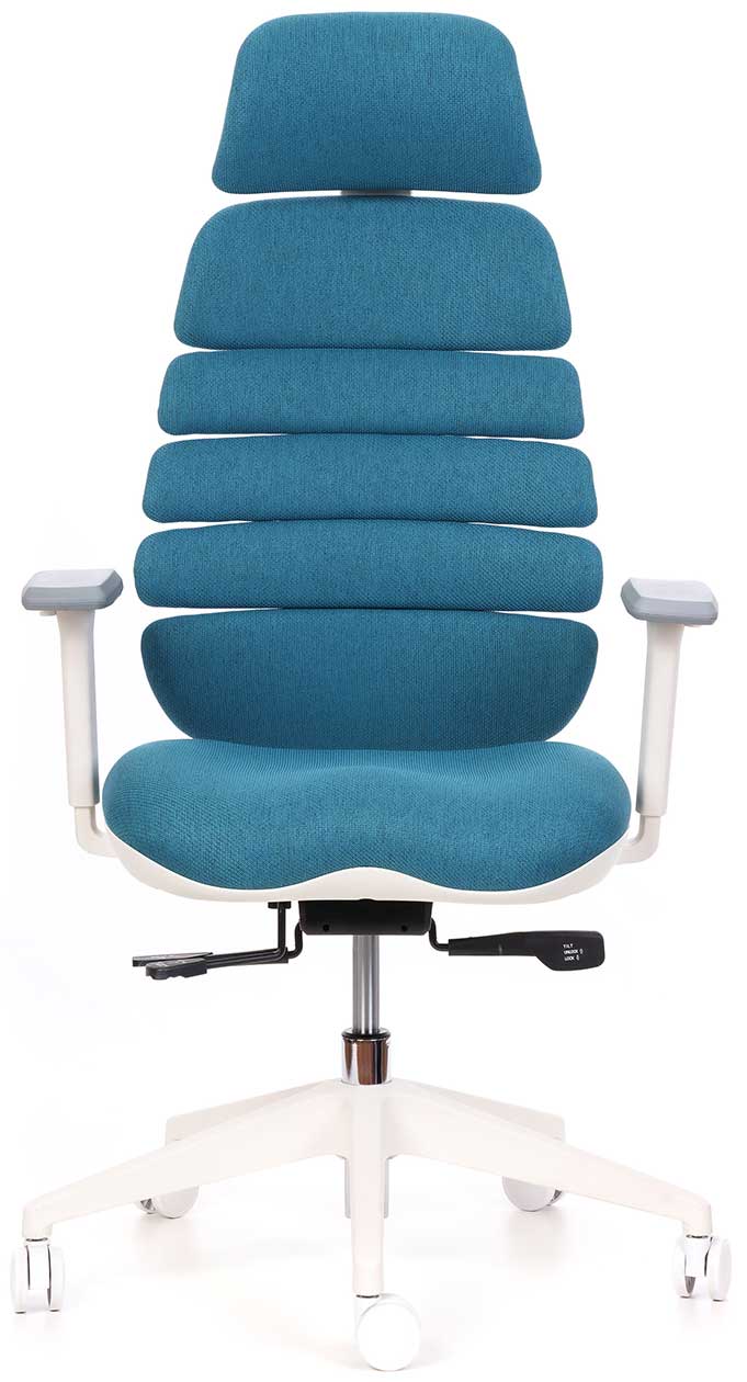 Kancelářská židle SPINE s PDH bílý plast tyrkysová LS2-23