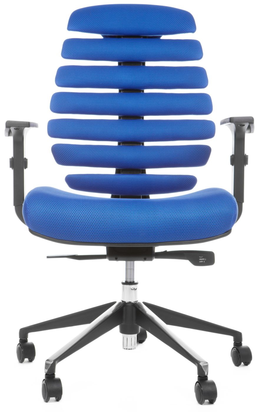 kancelářská židle FISH BONES černý plast, modrá látka TW10 gallery main image