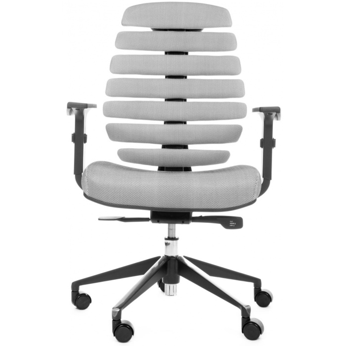 kancelářská židle FISH BONES černý plast., šedá látka s černou mřížkou SH04