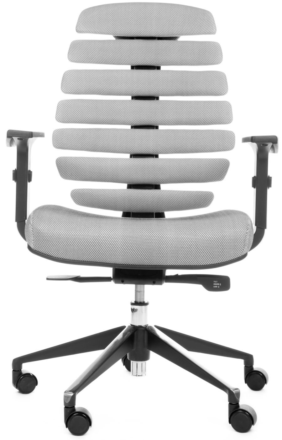 kancelářská židle FISH BONES černý plast., šedá látka s černou mřížkou SH04 gallery main image