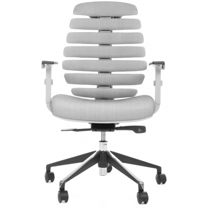 kancelářská židle FISH BONES šedý plast,šedá látka s černou mřížkou SH04