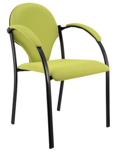 židle NEON černý plast, čalouněné područky gallery main image
