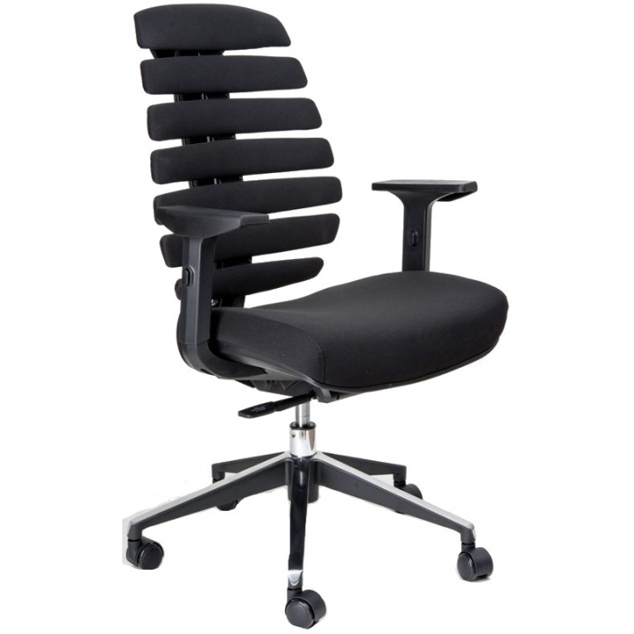 kancelářská židle FISH BONES černý plast, černá látka 26-60