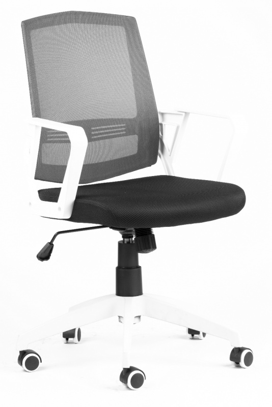 židle SUN, bílé područky, šedý opěrák, černý sedák gallery main image