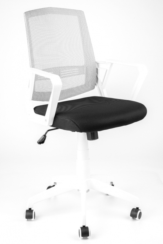 židle SUN, bílé područky, bílý opěrák, černý sedák gallery main image
