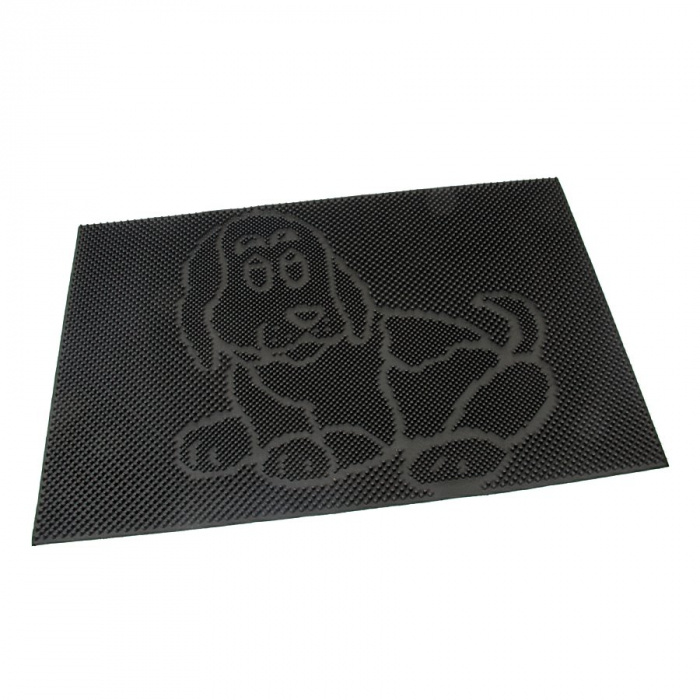Gumová čistící kartáčová venkovní vstupní rohož Dog 60 x 40 cm