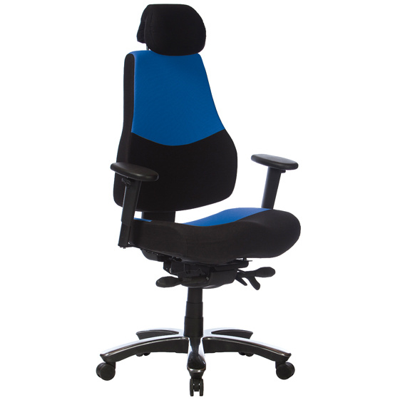 Kancelářská židle RANGER modro-černý pro 24hod. provoz