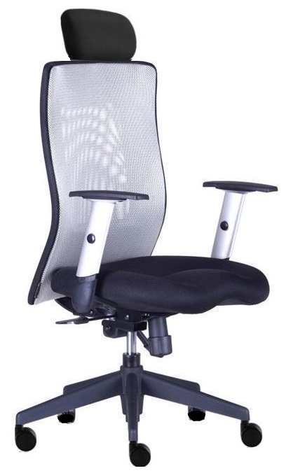 kancelářská židle LEXA s podhlavníkem, šedá gallery main image
