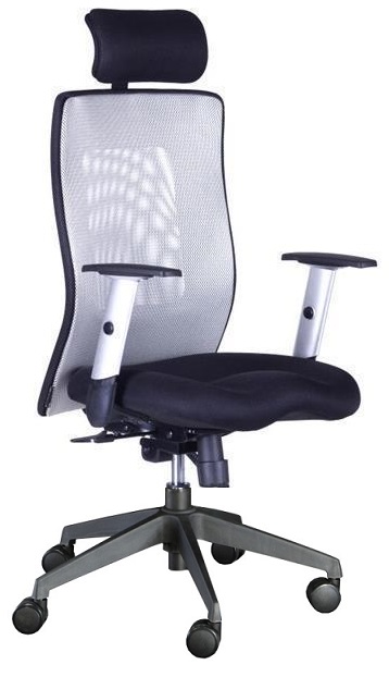 kancelářská židle LEXA XL+3D podhlavník,šedá gallery main image