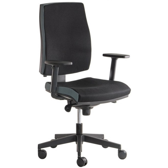 kancelářská židle JOB bez podhlavníku s područkami, BLACK 27