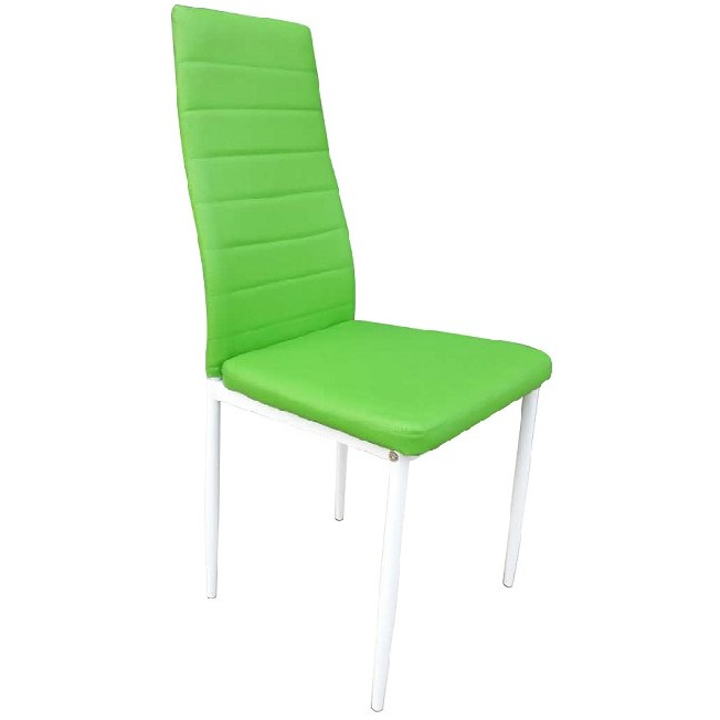 jídelní židle COLETA NOVA zelená eko kůže/bílá podnož