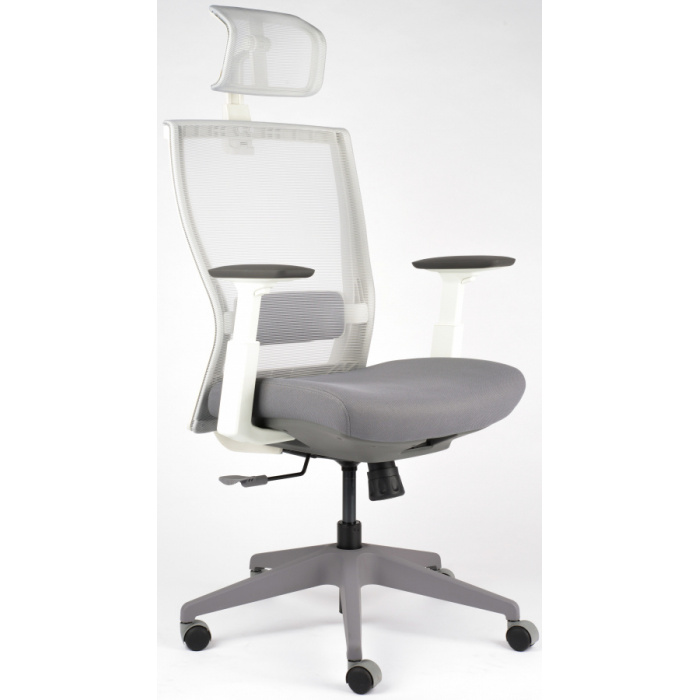 Kancelářská židle M5 bílý plast celošedá