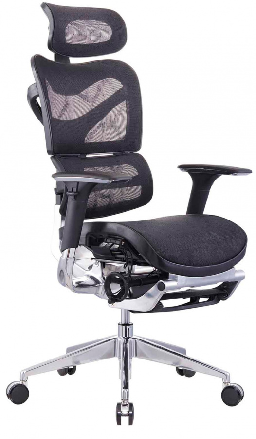 kancelářská židle ARIES JNS-701L s integrovanou podnožkou, černá W-51 gallery main image