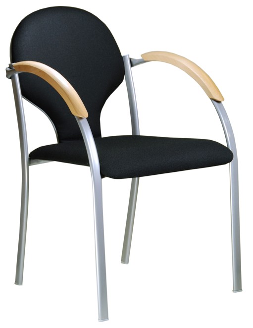 židle NEON šedý plast, dřevěné područky, č. AOJ071 gallery main image