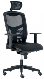 Kancelářská židle YORK síť s 3D PDH a područkami, BLACK 27 gallery main image