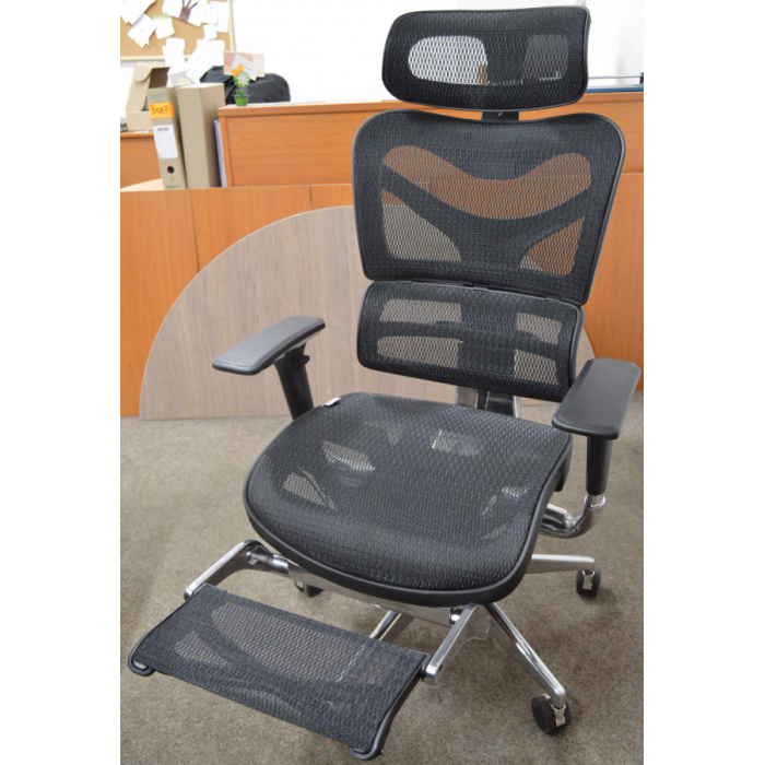 kancelářská židle ARIES JNS-701L s integrovanou podnožkou, černá W-11, č. AOJ282