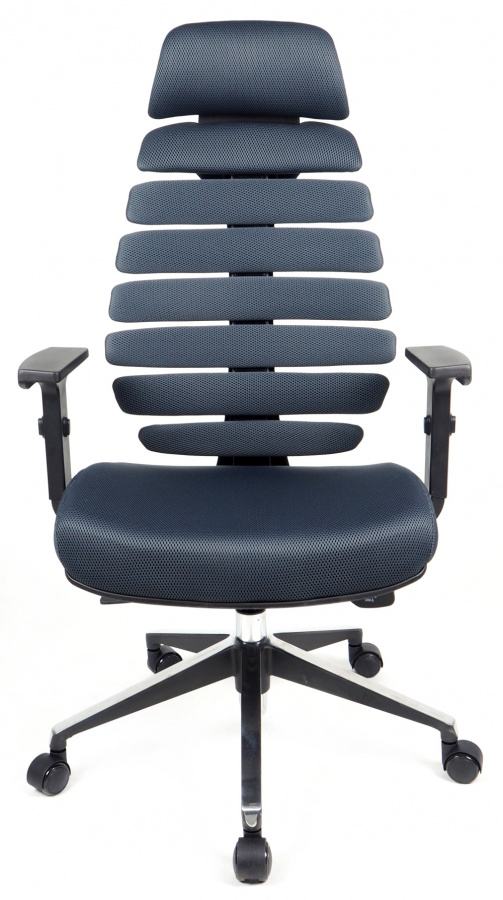 kancelářská židle FISH BONES PDH černý plast, šedá  TW12, č. AOJ300S gallery main image