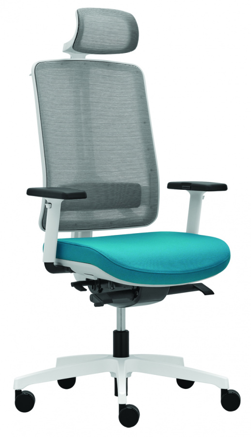 kancelářská židle FLEXI FX 1103 A, bílé provedení gallery main image