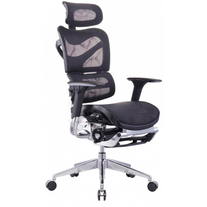 kancelářská židle ARIES JNS-701L s integrovanou podnožkou, černá W-51, č.AOJ358S