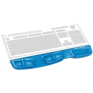 Opěrka zápěstí ke klávesnici Fellowes Health-V CRYSTAL gelová Microban modrá