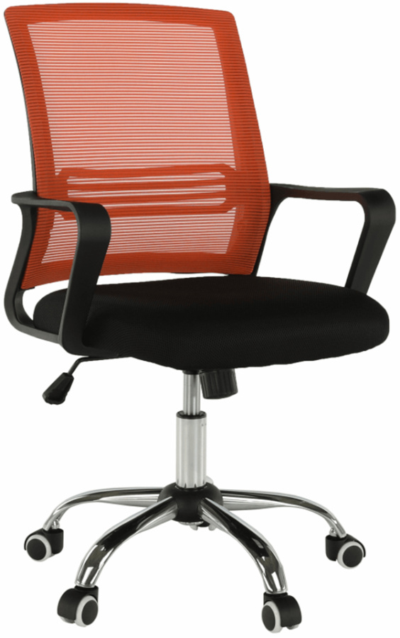Kancelářská židle, síťovina oranžová / látka černá, APOLO gallery main image