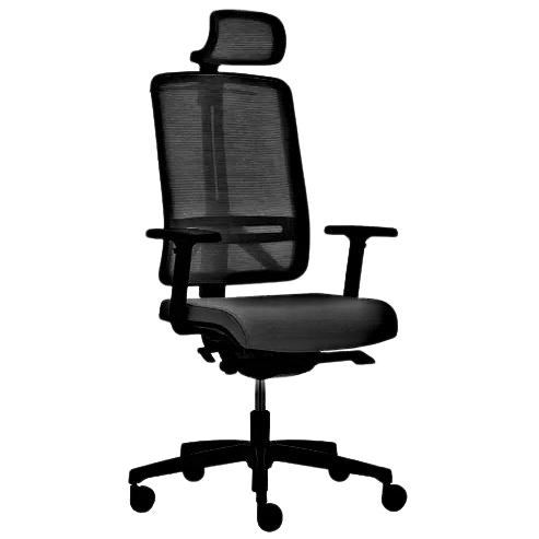Kancelářská židle FLEXI FX 1104, 1D područky, černá s PDH SKLADOVÁ