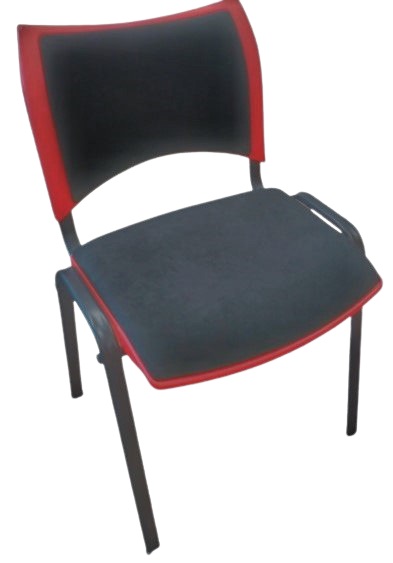 konferenční židle SMART čalouněná černo-červená