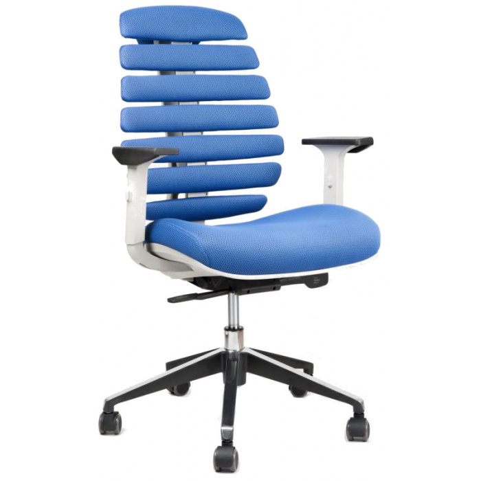 kancelářská židle FISH BONES šedý plast,modrá látka MESH TW10, č. AOJ927S