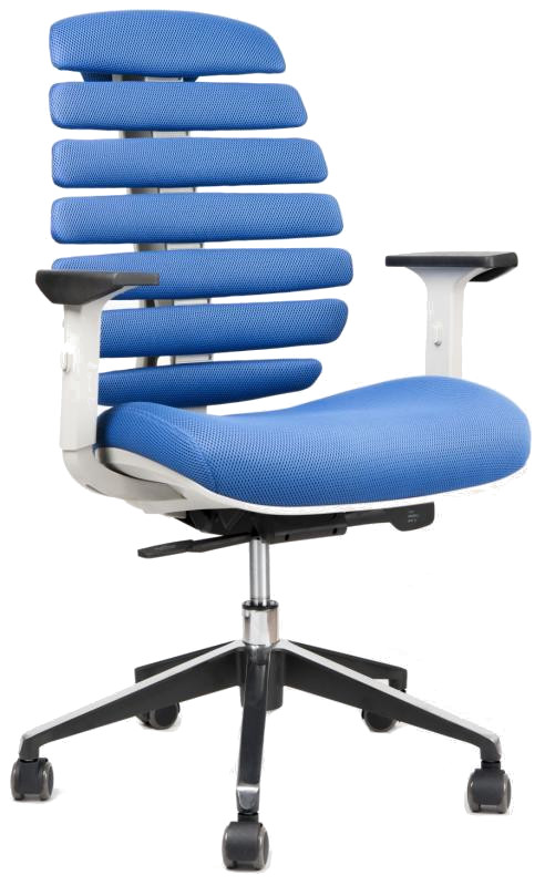 kancelářská židle FISH BONES šedý plast,modrá látka MESH TW10, č. AOJ927S gallery main image