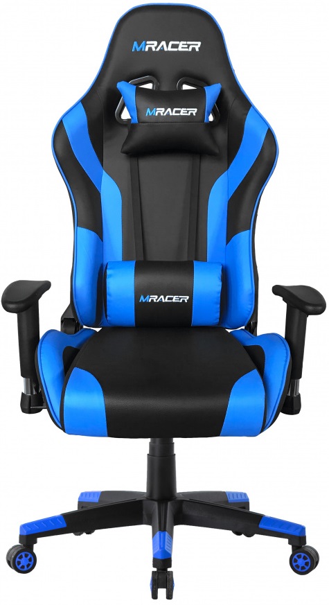 Herní židle MRacer koženka, černo-modrá gallery main image