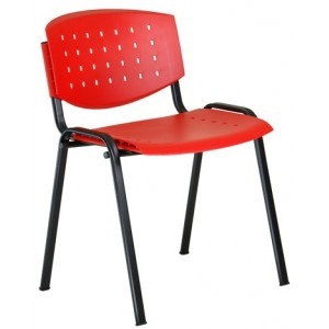konferenční plastová židle LAYER červená/černá
