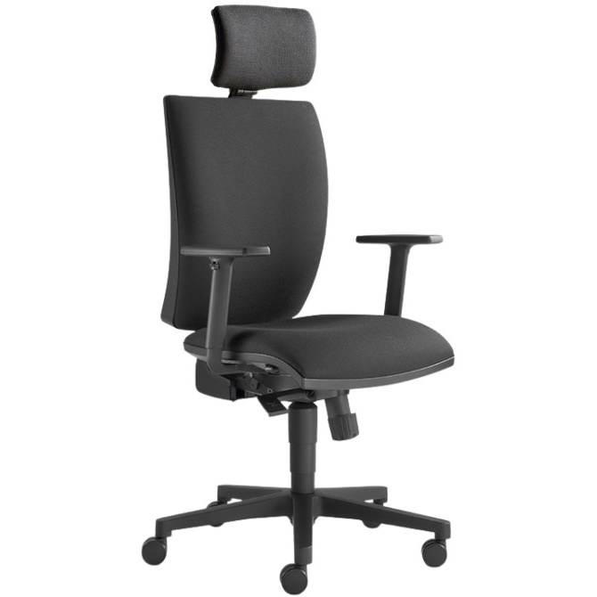 Kancelářská židle LYRA 207-SY, černá, hlavová opěrka