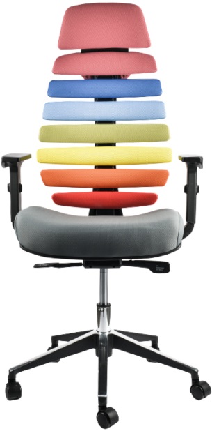 Kancelářská židle FISH BONES PDH čakrové barvy gallery main image