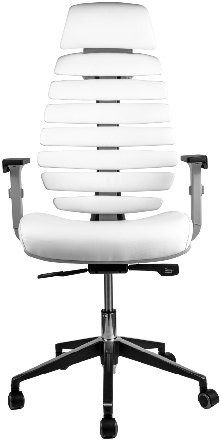 Kancelářská židle FISH BONES PDH šedý plast, bílá koženka PU480329 gallery main image