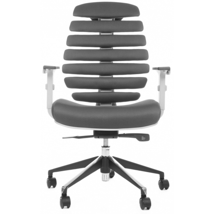 kancelářská židle FISH BONES šedý plast, šedá látka , č. AOJ1456