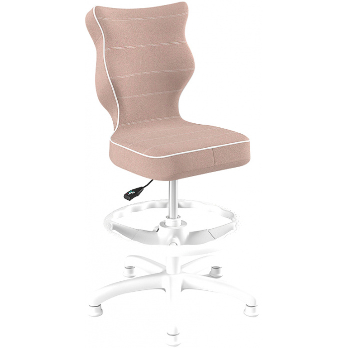 Dětská židle Petit White 4 HC+F s opěrným kruhem, starorůžová Jasmine 08