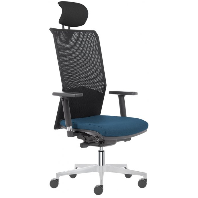 Kancelářská židle Reflex C CR+P, černo/modrá, poslední kus PRAHA