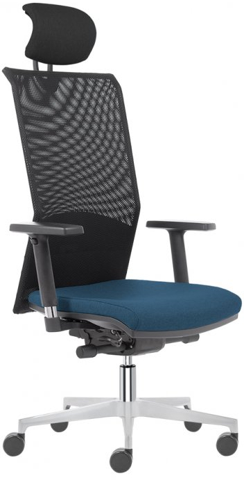 Kancelářská židle Reflex C CR+P, černo/modrá, poslední kus PRAHA gallery main image