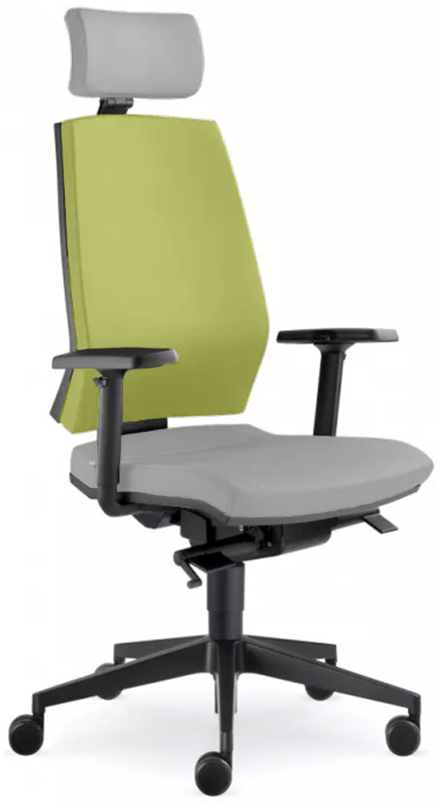 Kancelářská židle STREAM 280-SYS, s PDH šedo-zelená gallery main image