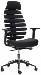 kancelářská židle FISH BONES PDH černý plast, černá 26-60, 3D područky gallery main image