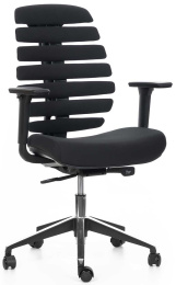 kancelářská židle FISH BONES černý plast, 26-60 černá, 3D područky gallery main image
