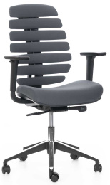 kancelářská židle FISH BONES černý plast, 26-60-5 tmavě šedá, 3D područky gallery main image