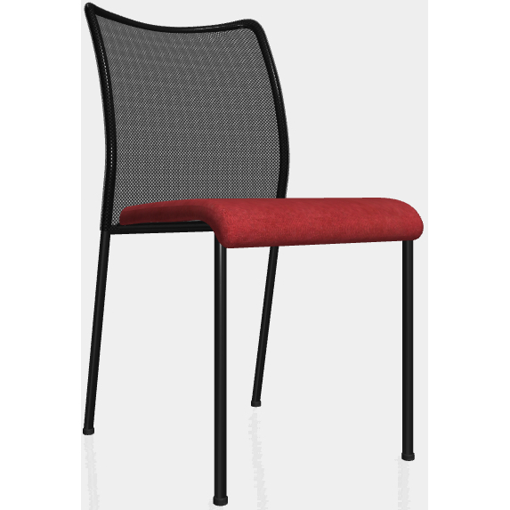 Konferenční židle TRINITY bez područek , černá kostra, sedák Suedine červená