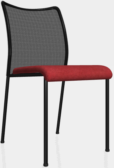 Konferenční židle TRINITY bez područek , černá kostra, sedák Suedine červená gallery main image